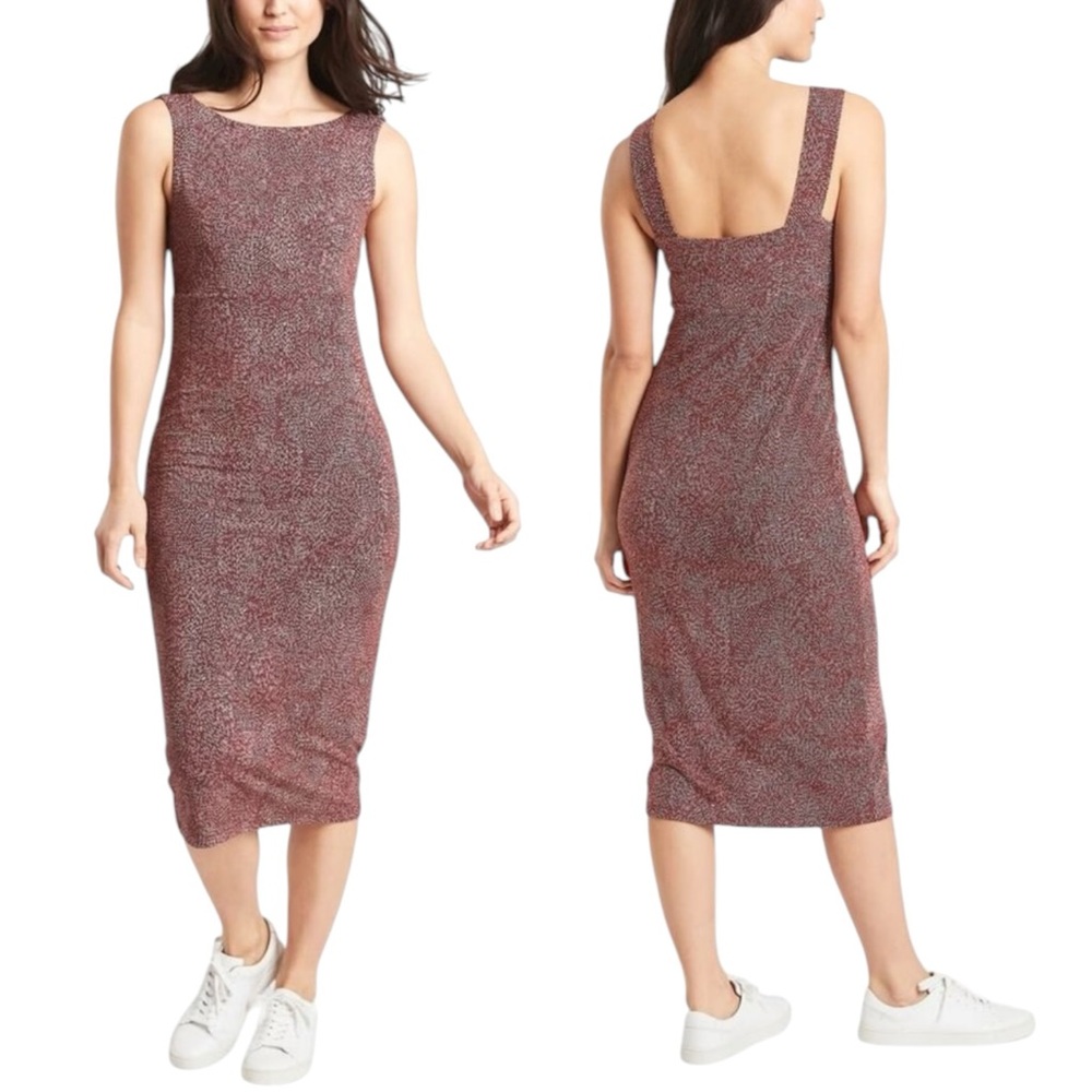 NWT ATHLETA Santorini Midi Printed Dress.‎ Size Large